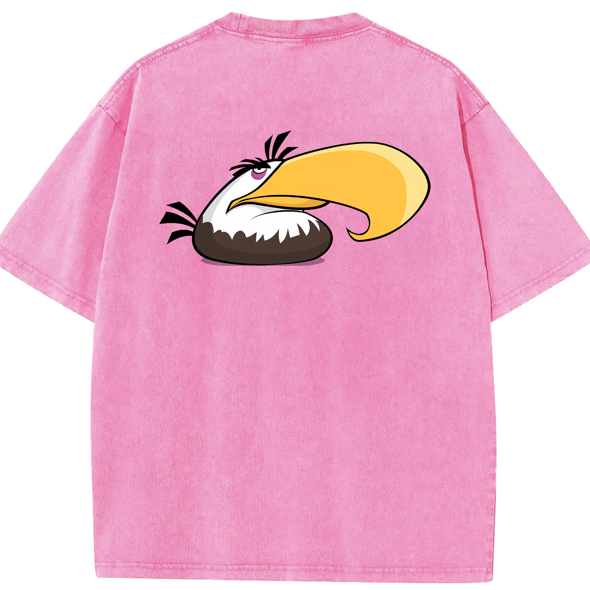 （画像用） Angry Birds アングリーバード 綿100% ヴィンテージ風 半袖Tシャツ（背面プリント）